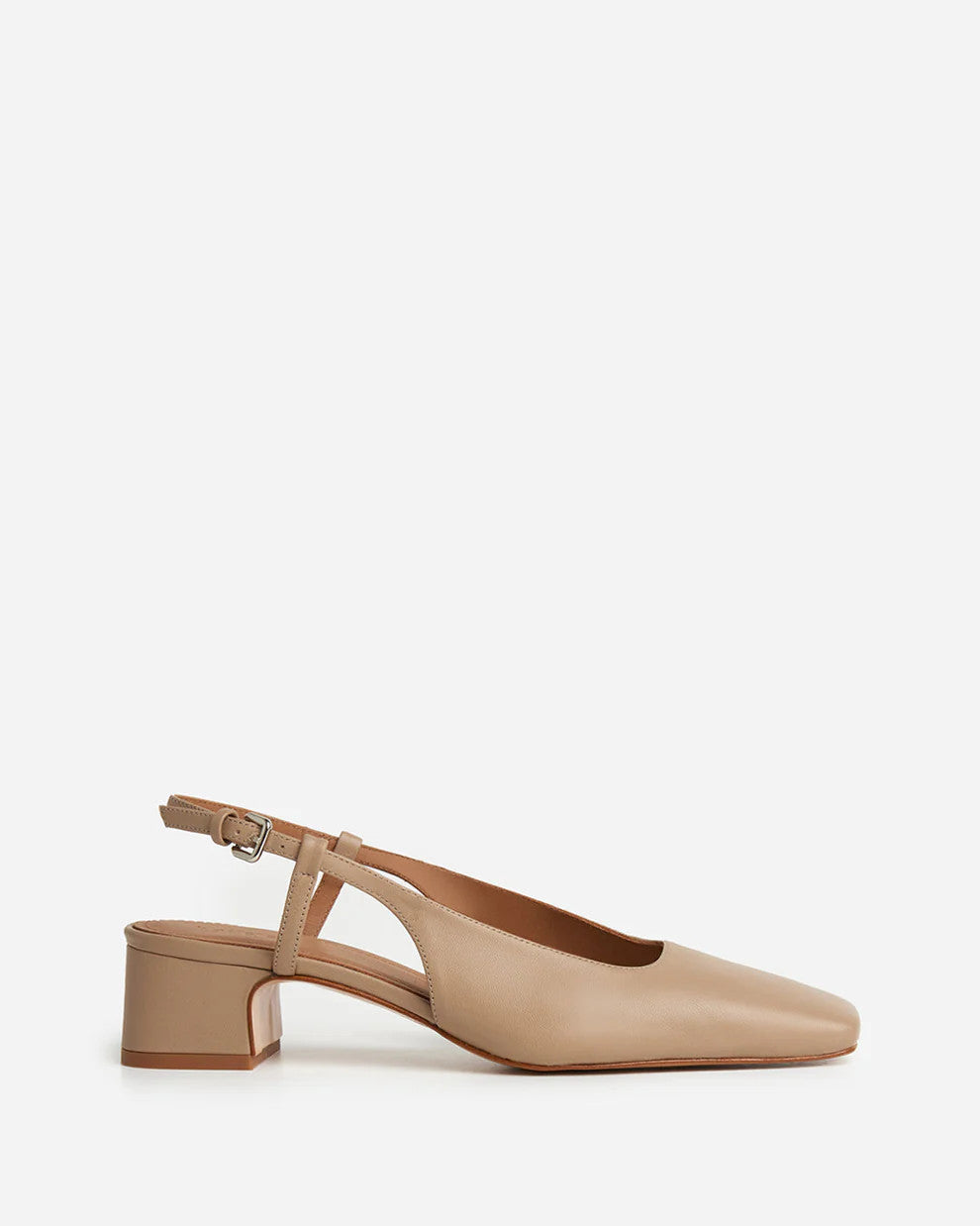 Flattered, Elin Leather Beige Heels