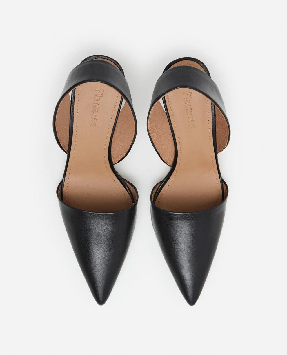 Flattered, Ricky Leather Black Heels