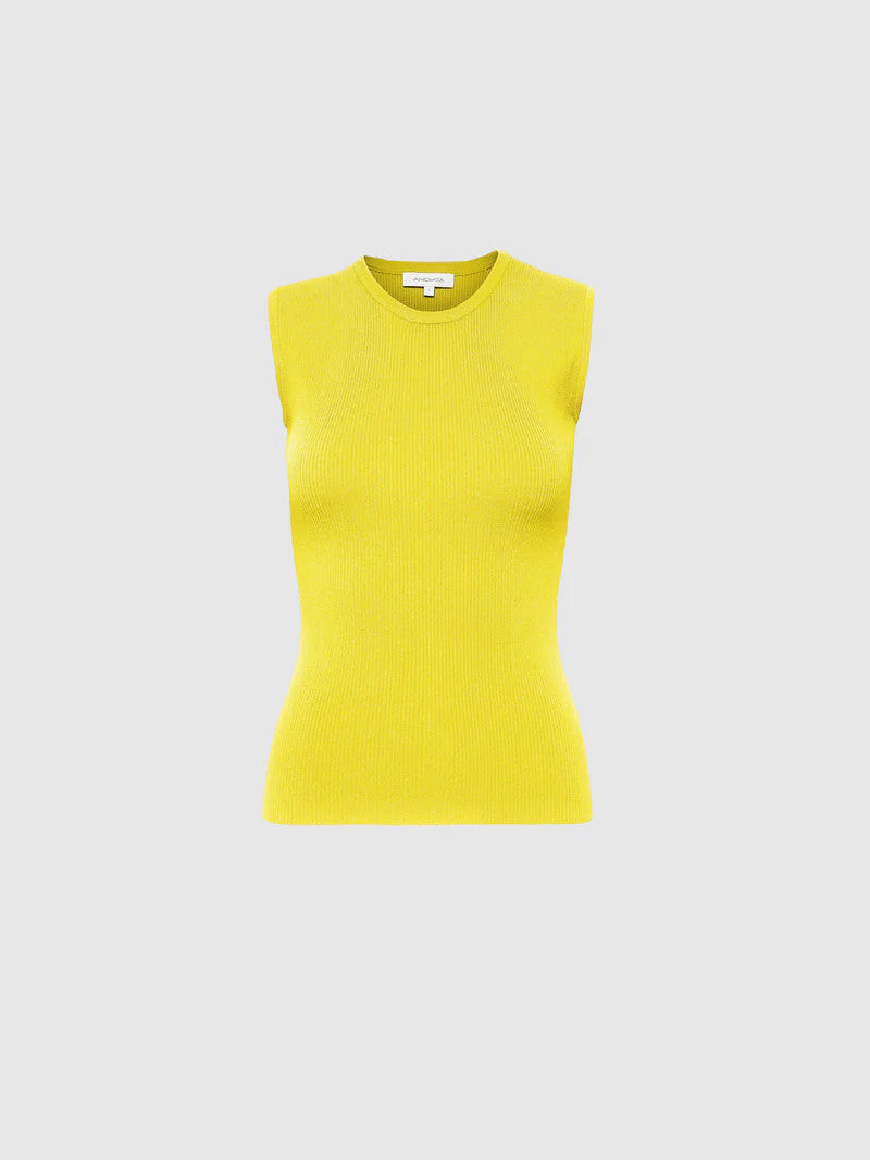 Andiata, Griet Rib knit Top Lemon Curd