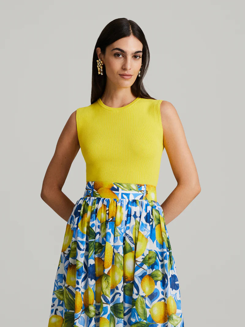 Andiata, Griet Rib knit Top Lemon Curd