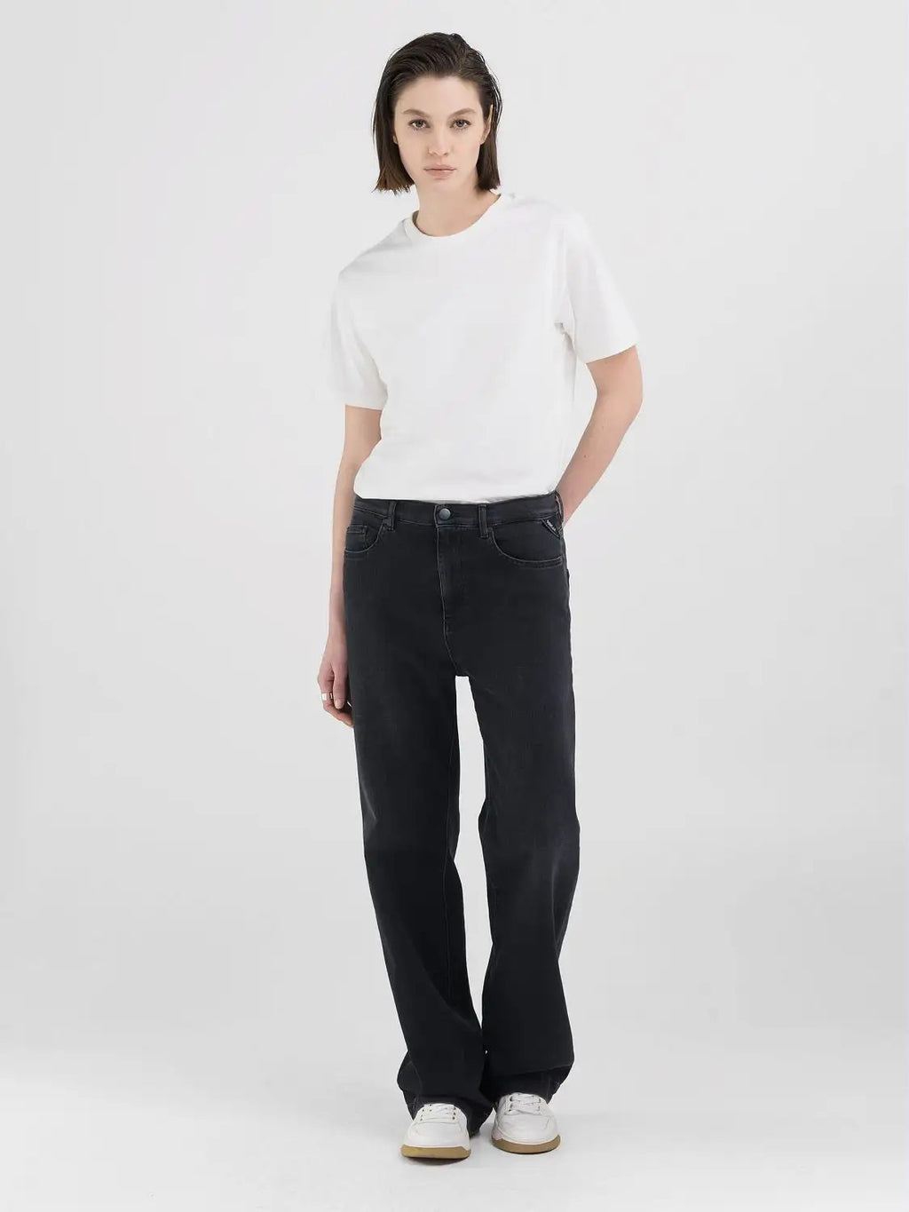 REPLAY Melja Straight-fit Jeans, Full Lenght Black
