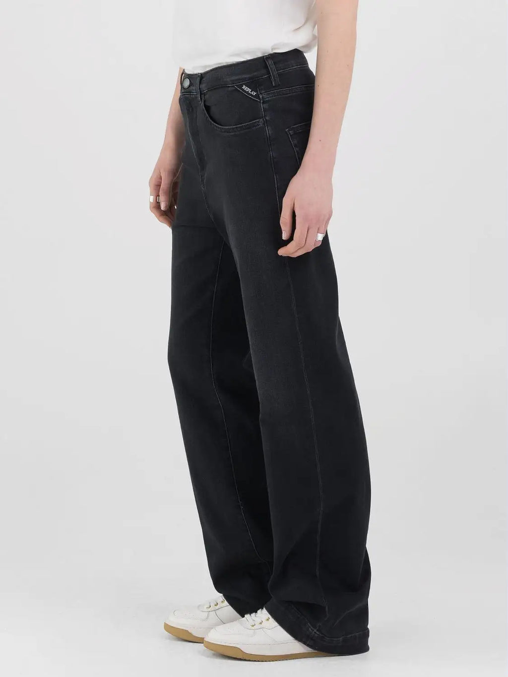 REPLAY Melja Straight-fit Jeans, Full Lenght Black