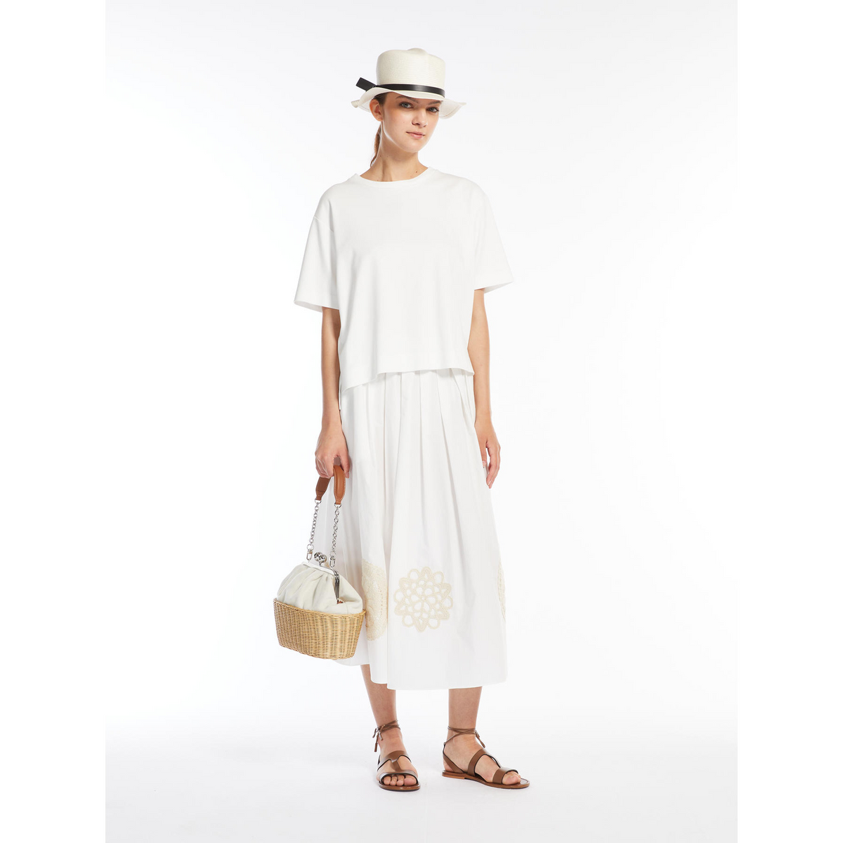 Weekend Max Mara, Orme Embroidered Pleated Skirt