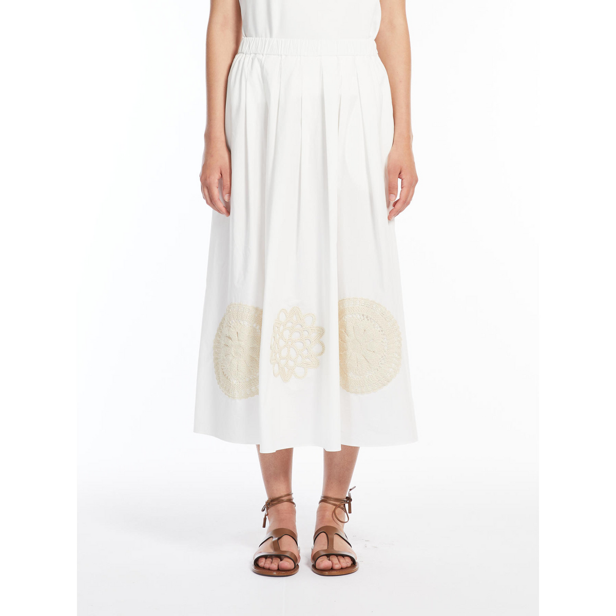 Weekend Max Mara, Orme Embroidered Pleated Skirt