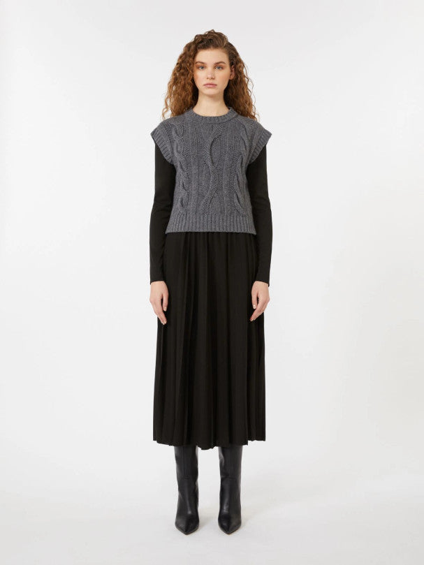 Weekend Max Mara, 2-in-1 Jersey & Wool knit dress