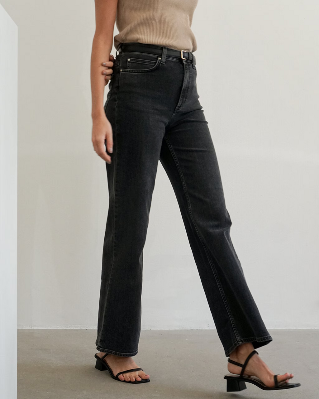 Flattered, Barbara Leather Belt Black