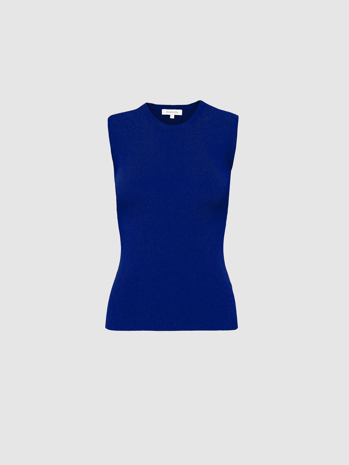Andiata, Griet Rib knit Top Mediterranean Blue