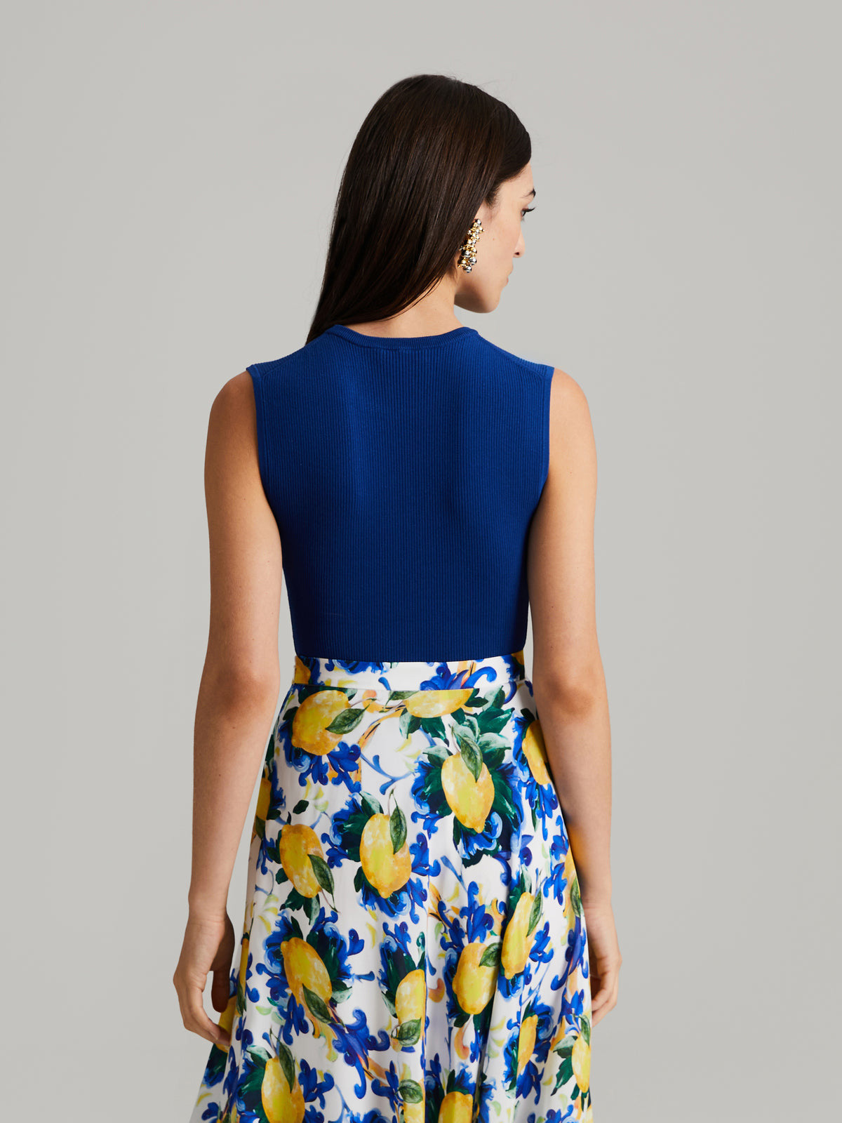 Andiata, Griet Rib knit Top Mediterranean Blue