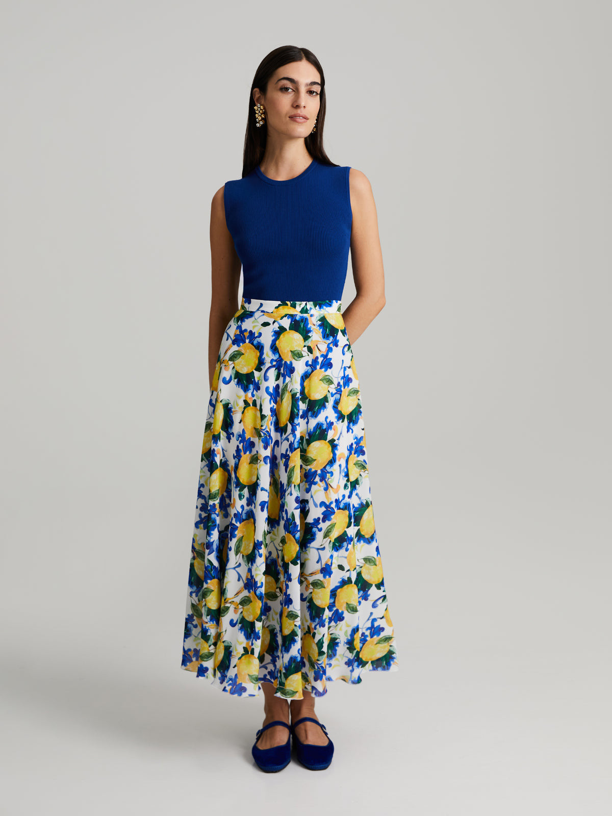 Andiata, Griet Rib knit Top Mediterranean Blue