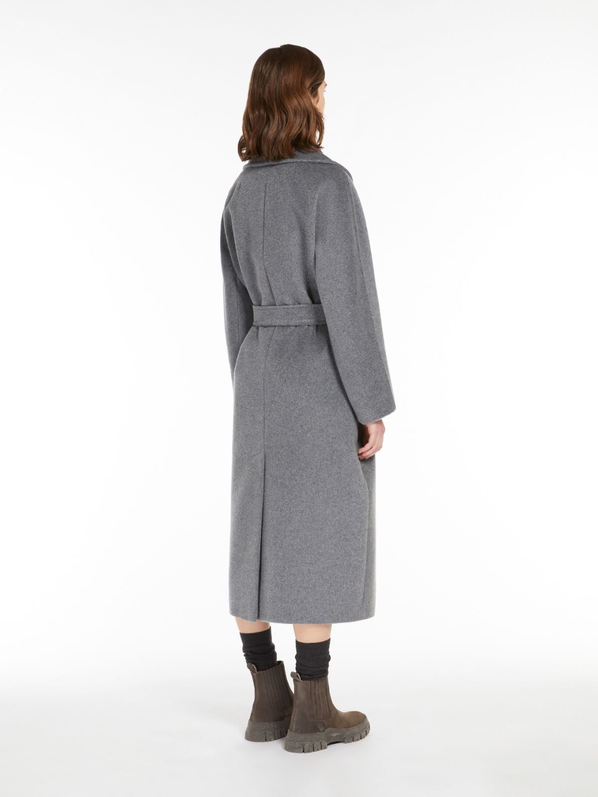 Weekend Max Mara, Tempera Wool & Alpaca Robe Coat Medium Grey
