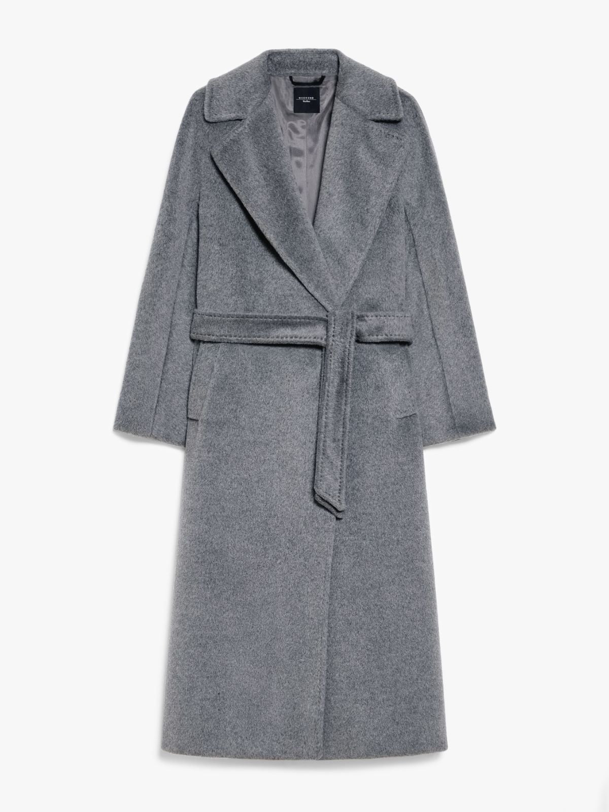 Weekend Max Mara, Tempera Wool & Alpaca Robe Coat Medium Grey