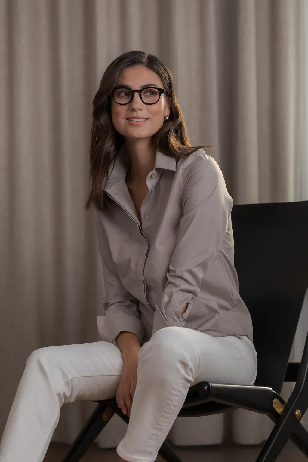 Original Story, Camilla Puuvillakauluspaita Greige