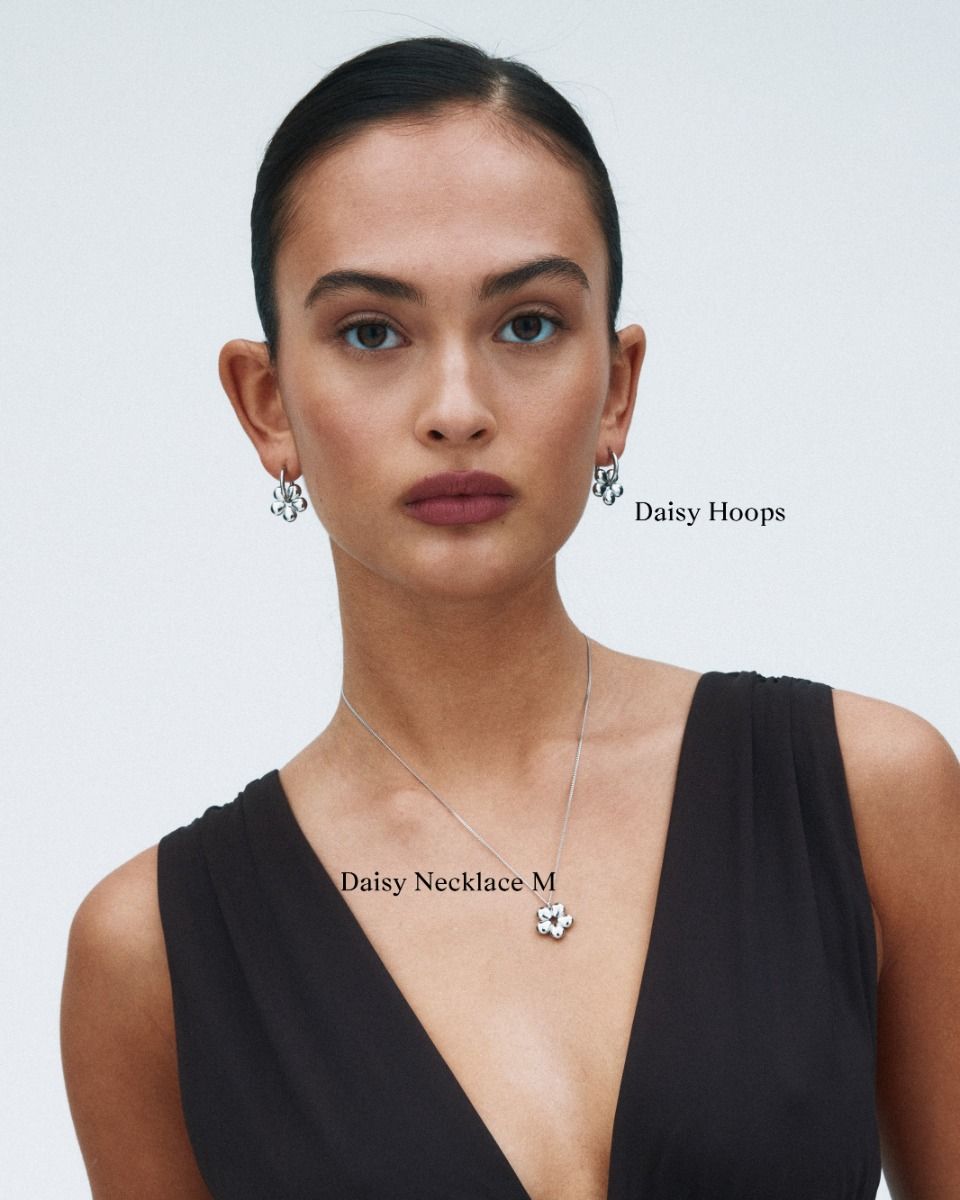 Daisy Hoops Silver