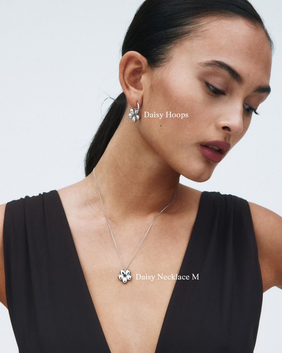 Daisy Hoops Silver