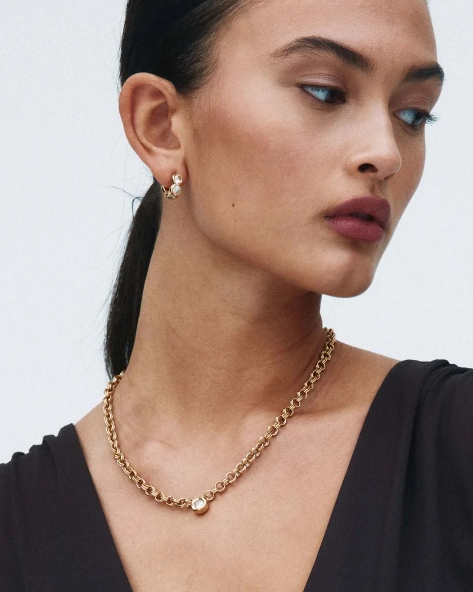 Ocean Gem Hoops Gold