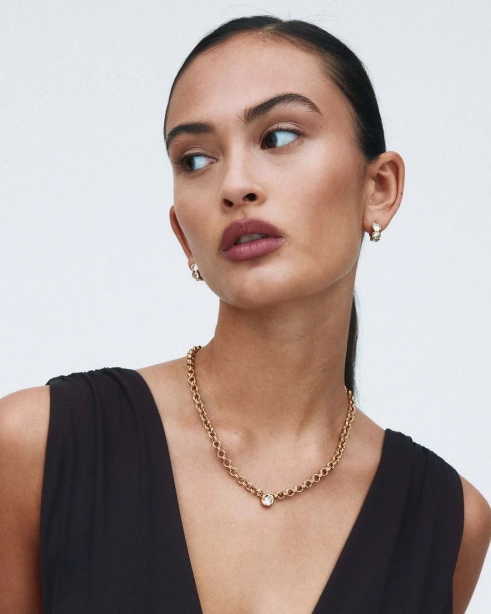 Ocean Gem Hoops Gold