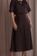 Original Story, Liana Linen Skirt Dark Chocolate