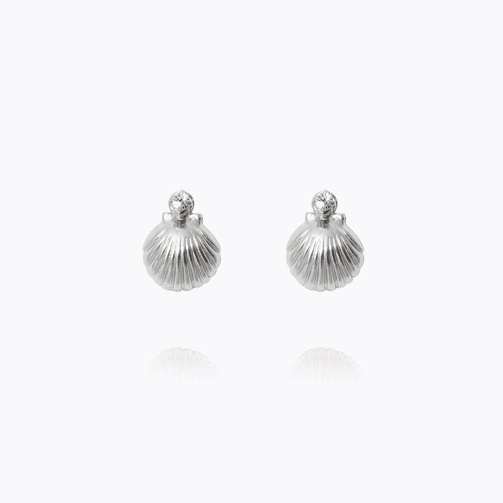 Petite Shell Earrings / Crystal