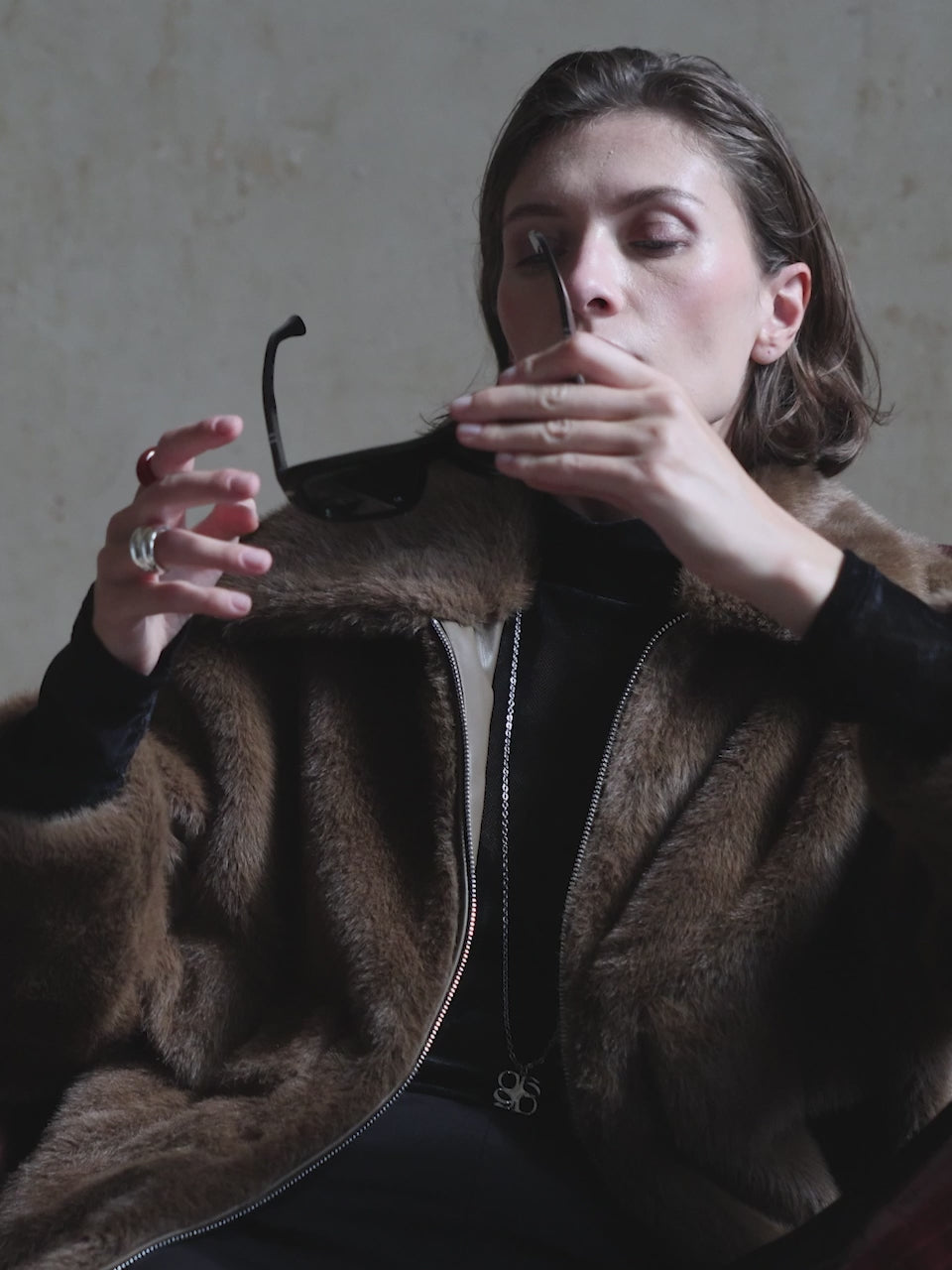 Faux fur jacket