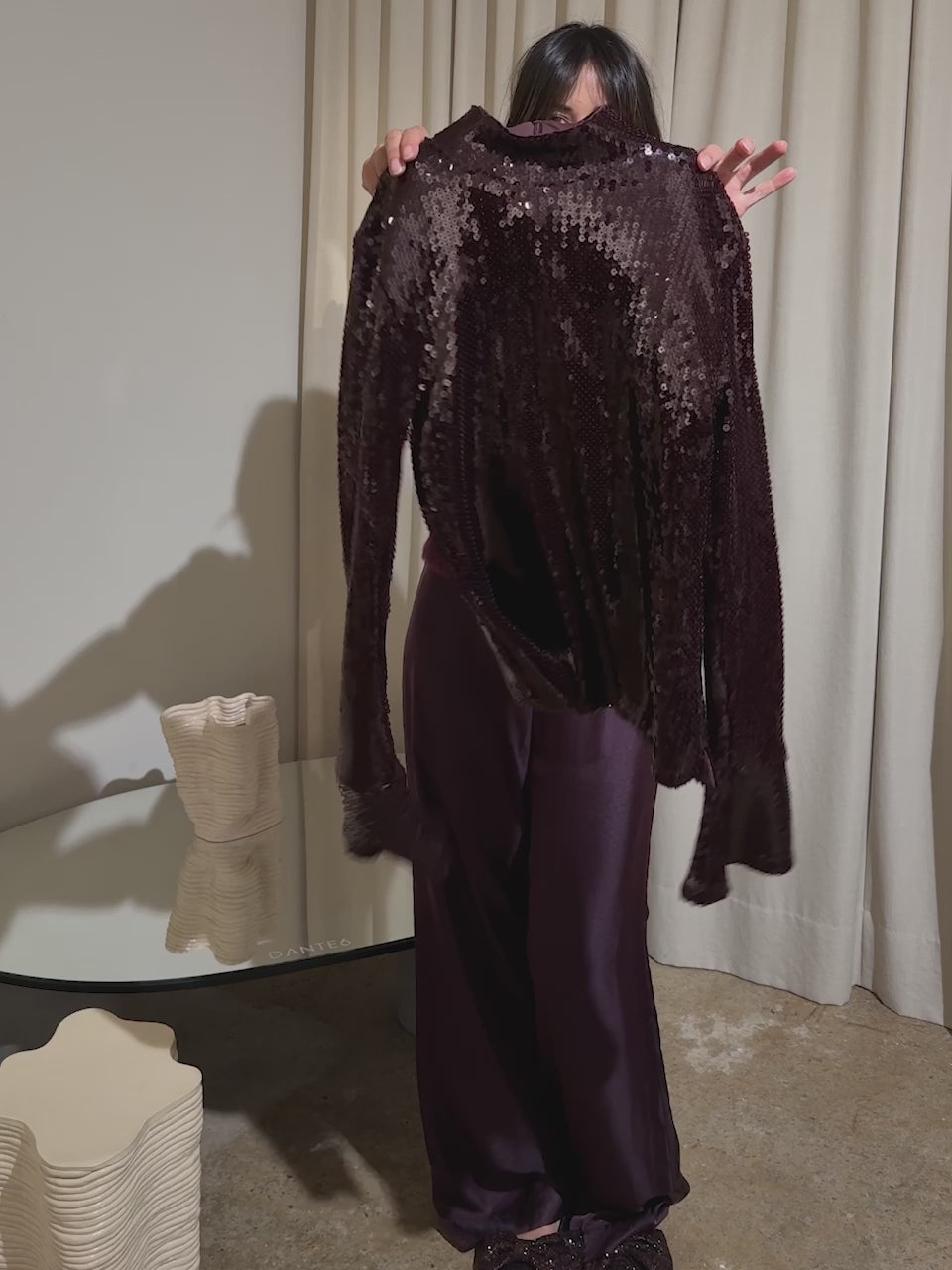 Sequins midi skirt