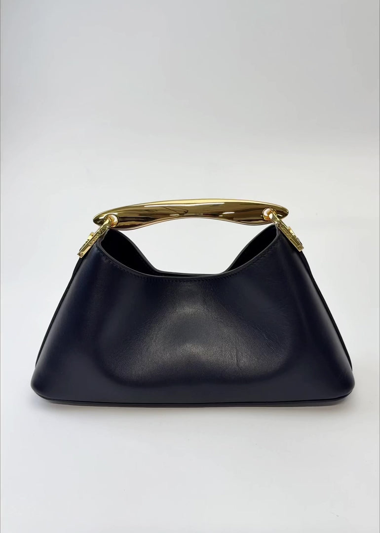 Mini Boomerang Leather Black - Gold