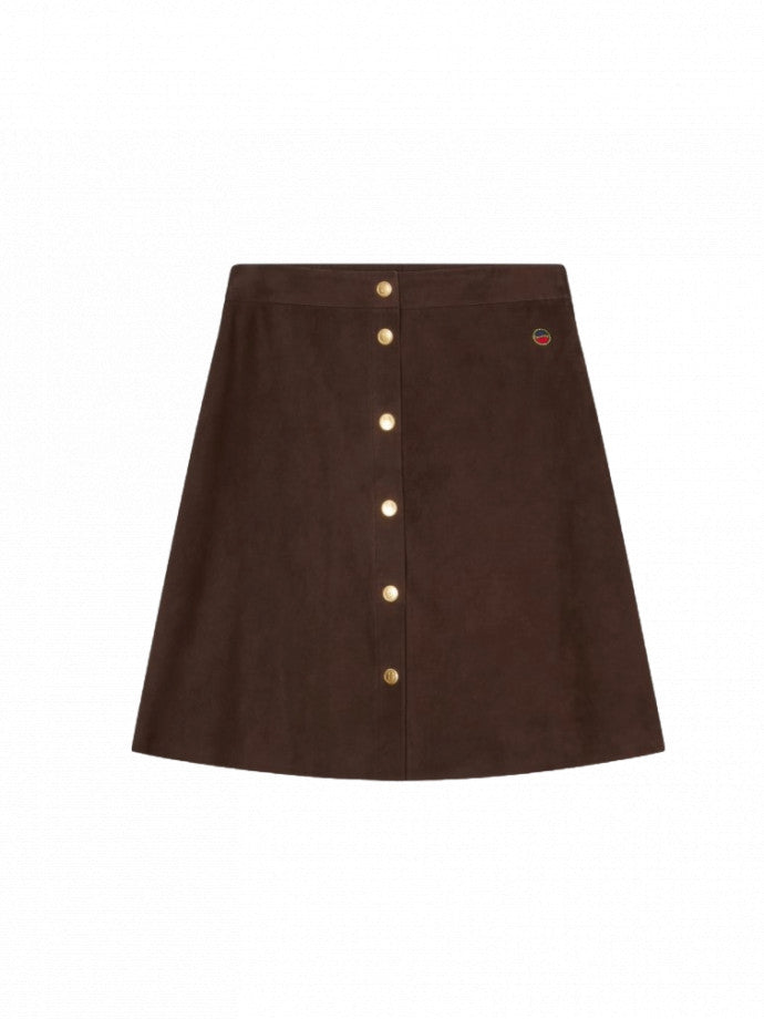 BUSNEL KJOL ALIANNE SUEDE ESPRESSO