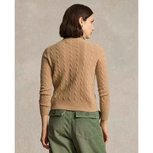 Wool-Cashmere Cable Roll Neck Jumper