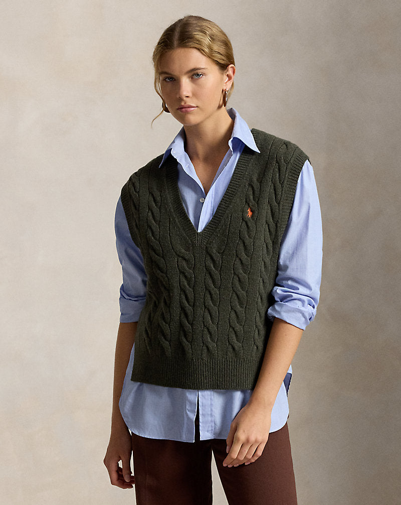 Cable-Knit Cashmere Sleeveless Jumper
