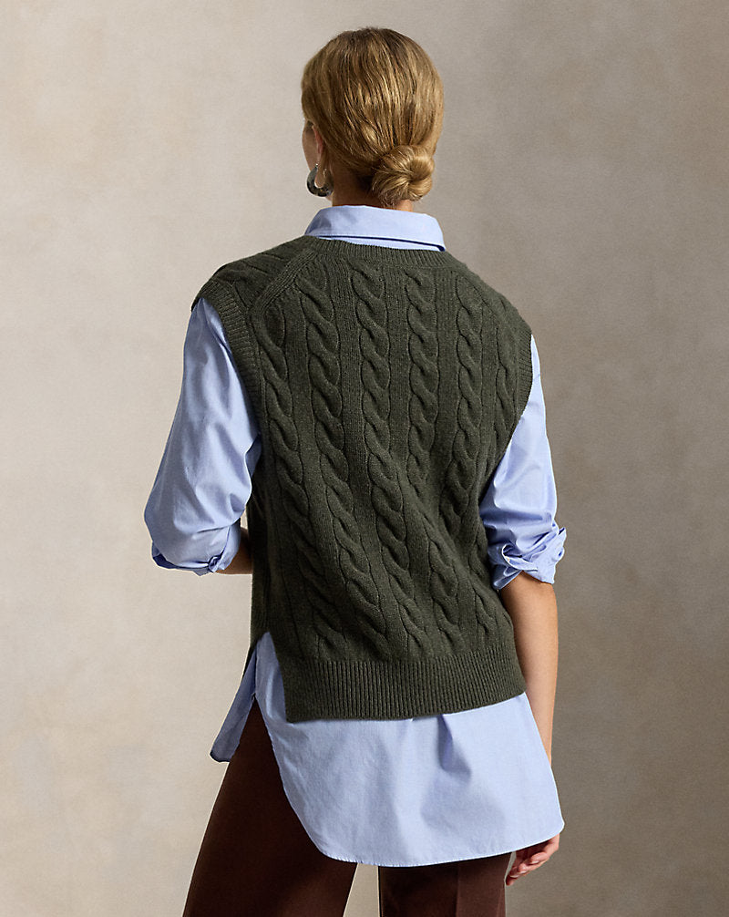 Cable-Knit Cashmere Sleeveless Jumper
