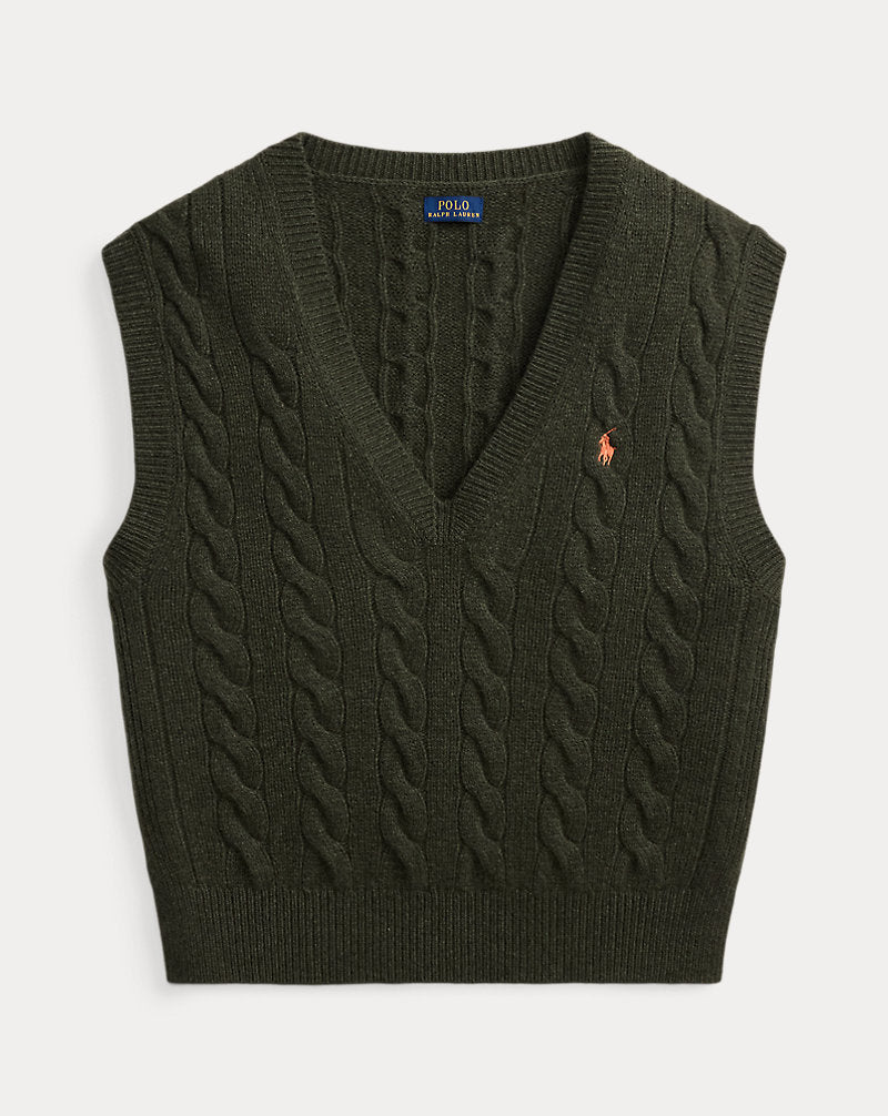Cable-Knit Cashmere Sleeveless Jumper