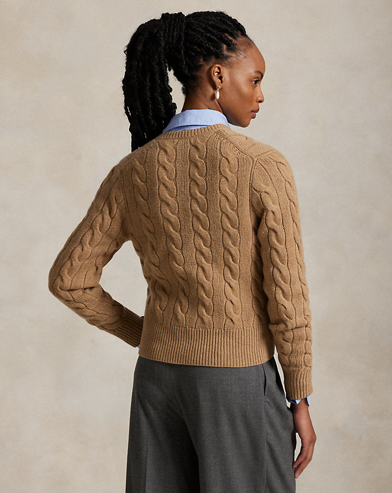 Cable-Knit Wool-Cashmere Cardigan