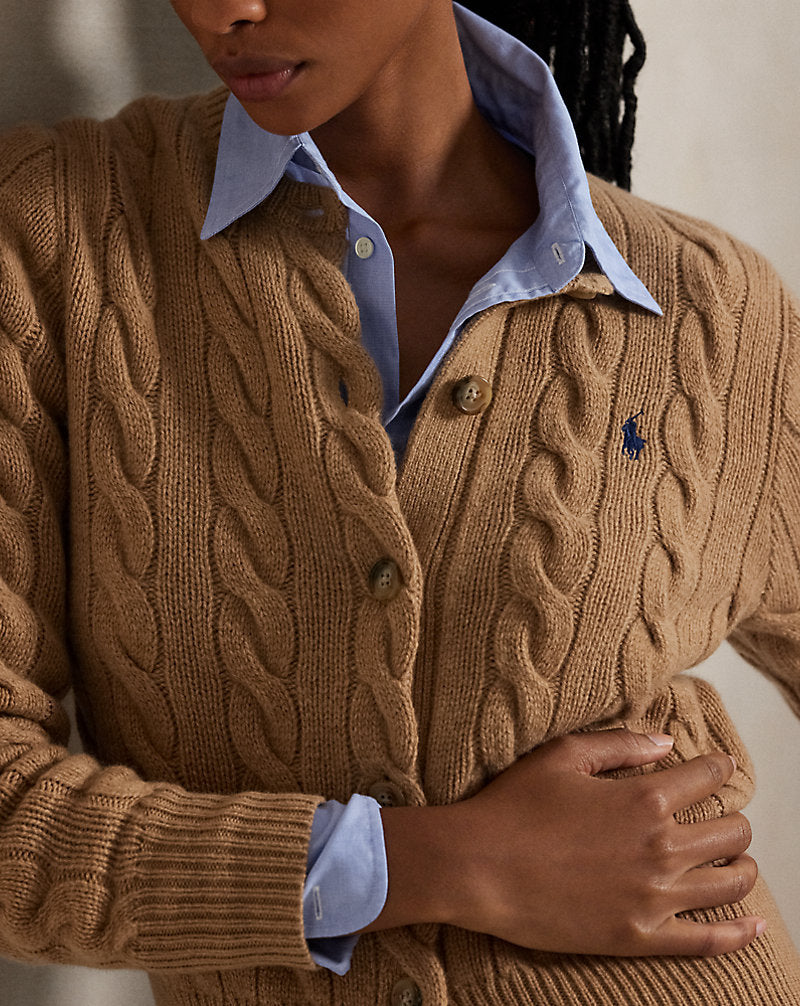 Cable-Knit Wool-Cashmere Cardigan