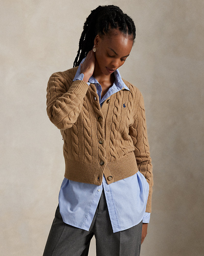 Cable-Knit Wool-Cashmere Cardigan