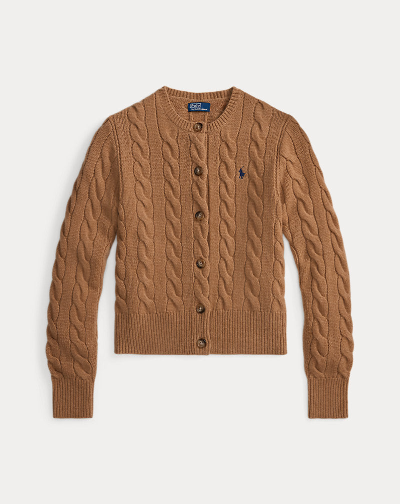 Cable-Knit Wool-Cashmere Cardigan