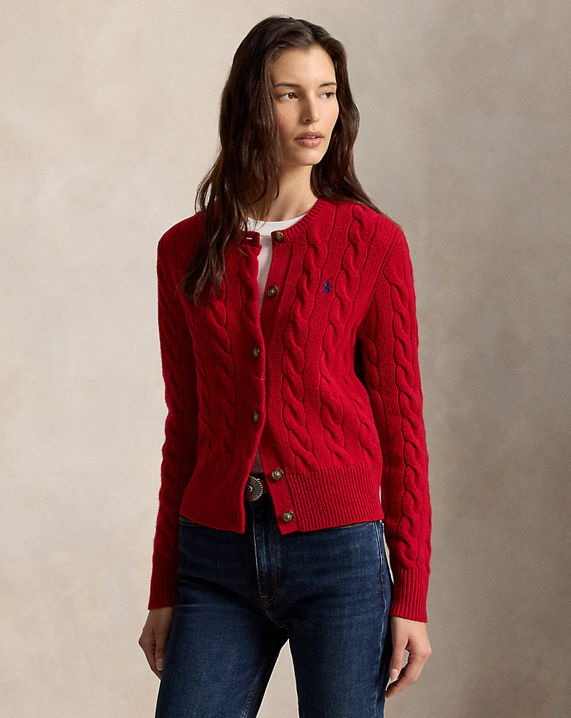 Cable-Knit Wool-Cashmere Cardigan