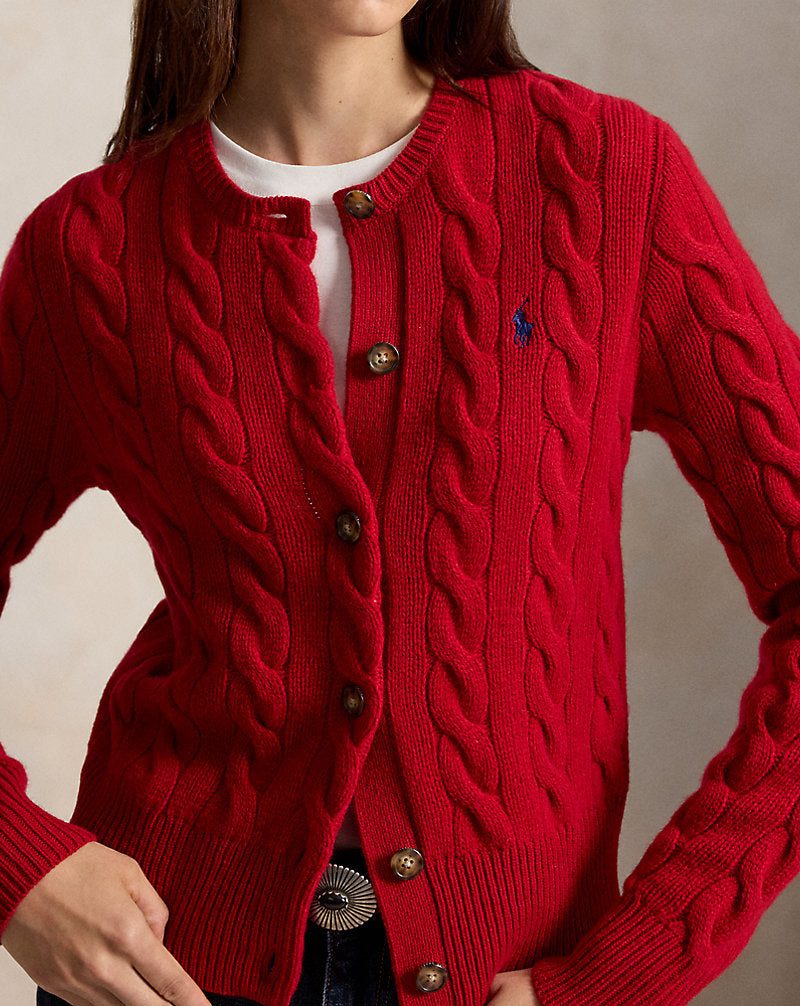 Cable-Knit Wool-Cashmere Cardigan