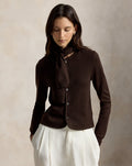 Tie-Scarf Wool Cardigan