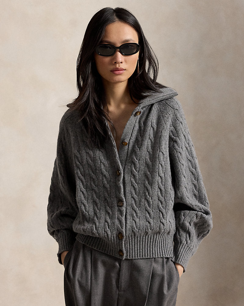Cable-Knit Wool-Cashmere Jacket