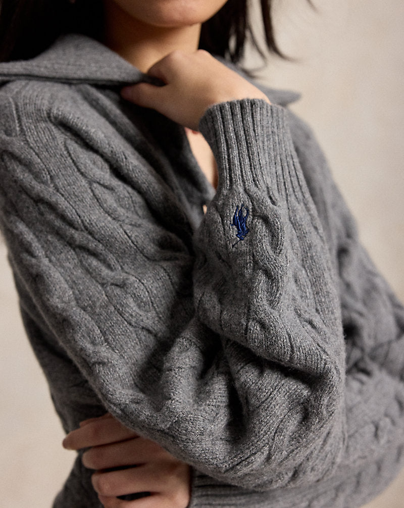 Cable-Knit Wool-Cashmere Jacket