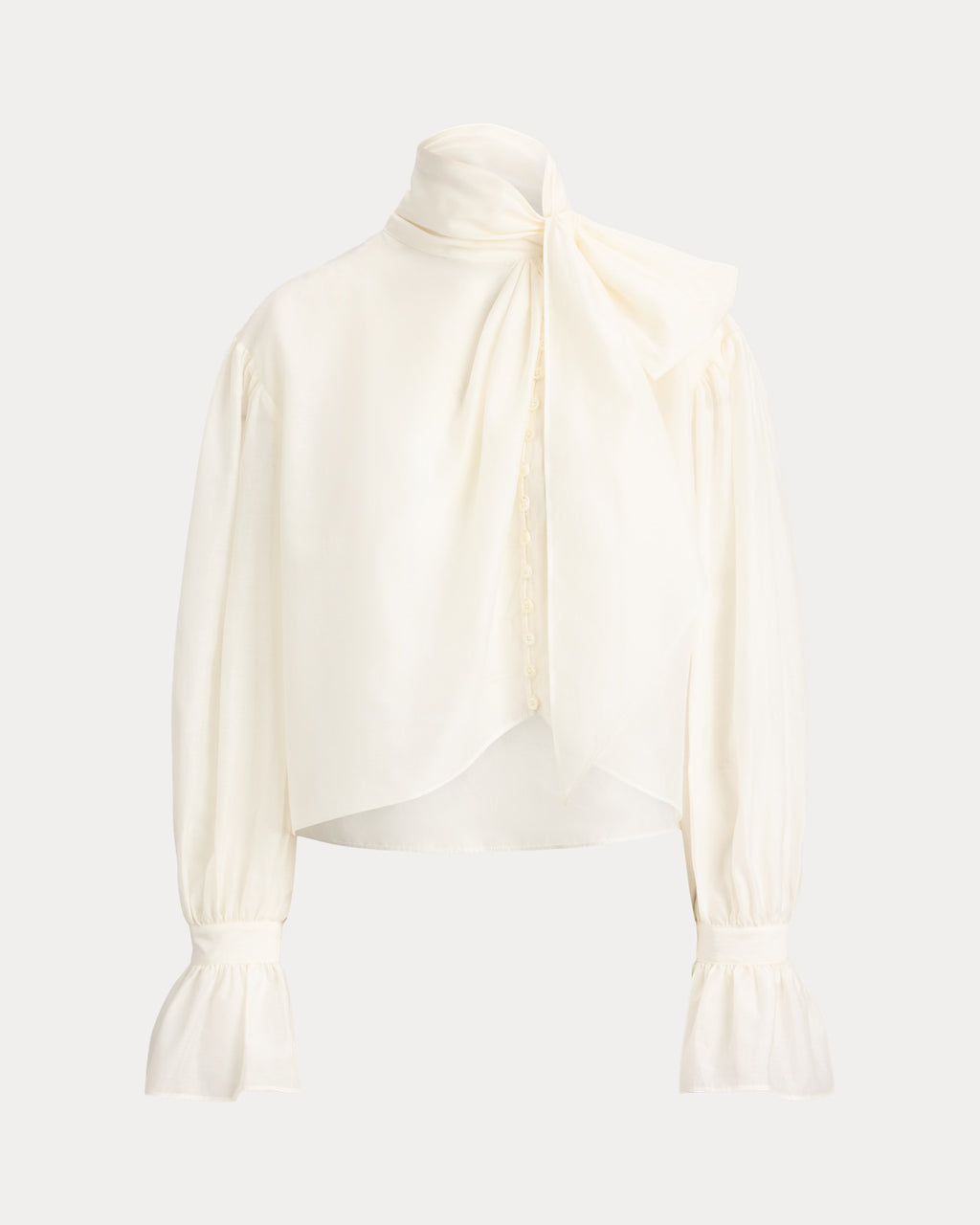 Tie-Bow Organdy Shirt, Polo Ralph Lauren