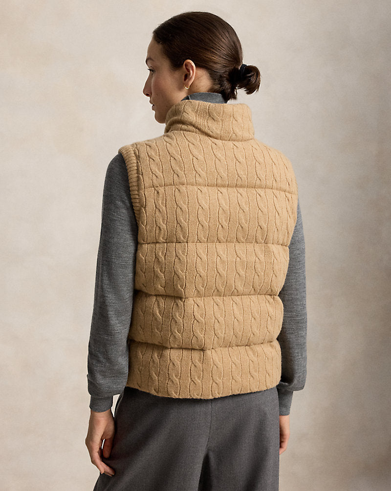 Cable-Knit Wool-Cashmere Zip Gilet