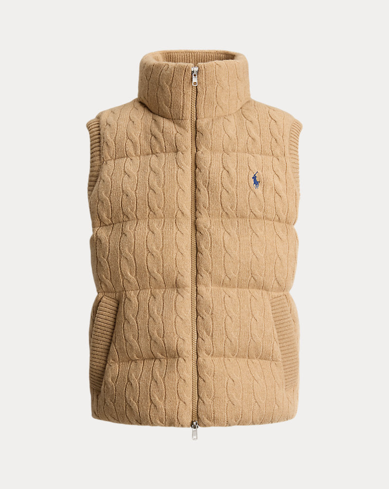 Cable-Knit Wool-Cashmere Zip Gilet