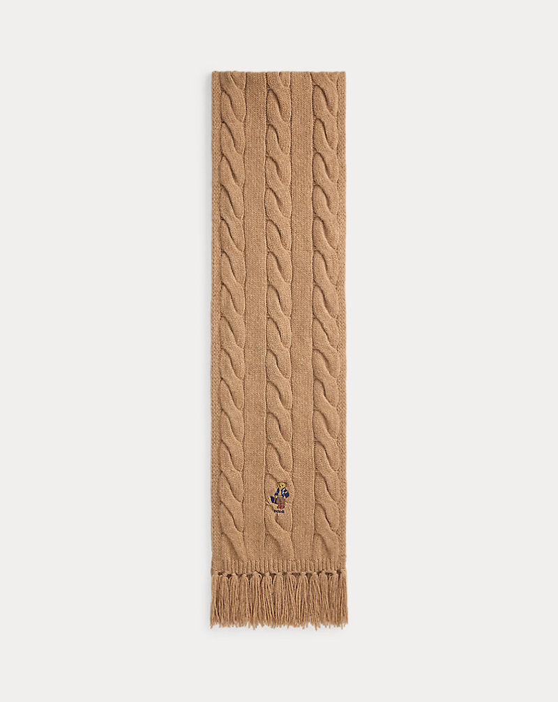 Polo Bear Cable-Knit Scarf
