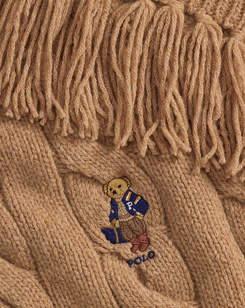 Polo Bear Cable-Knit Scarf