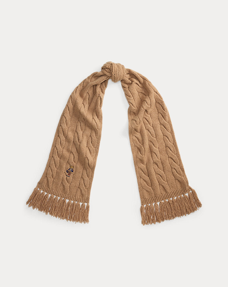 Polo Bear Cable-Knit Scarf