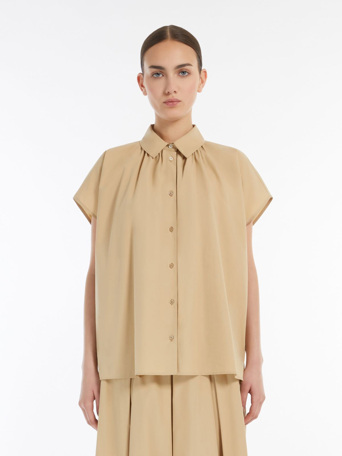 Weekend Max Mara, Vallo Loose-fitting Cotton Shirt, Sand