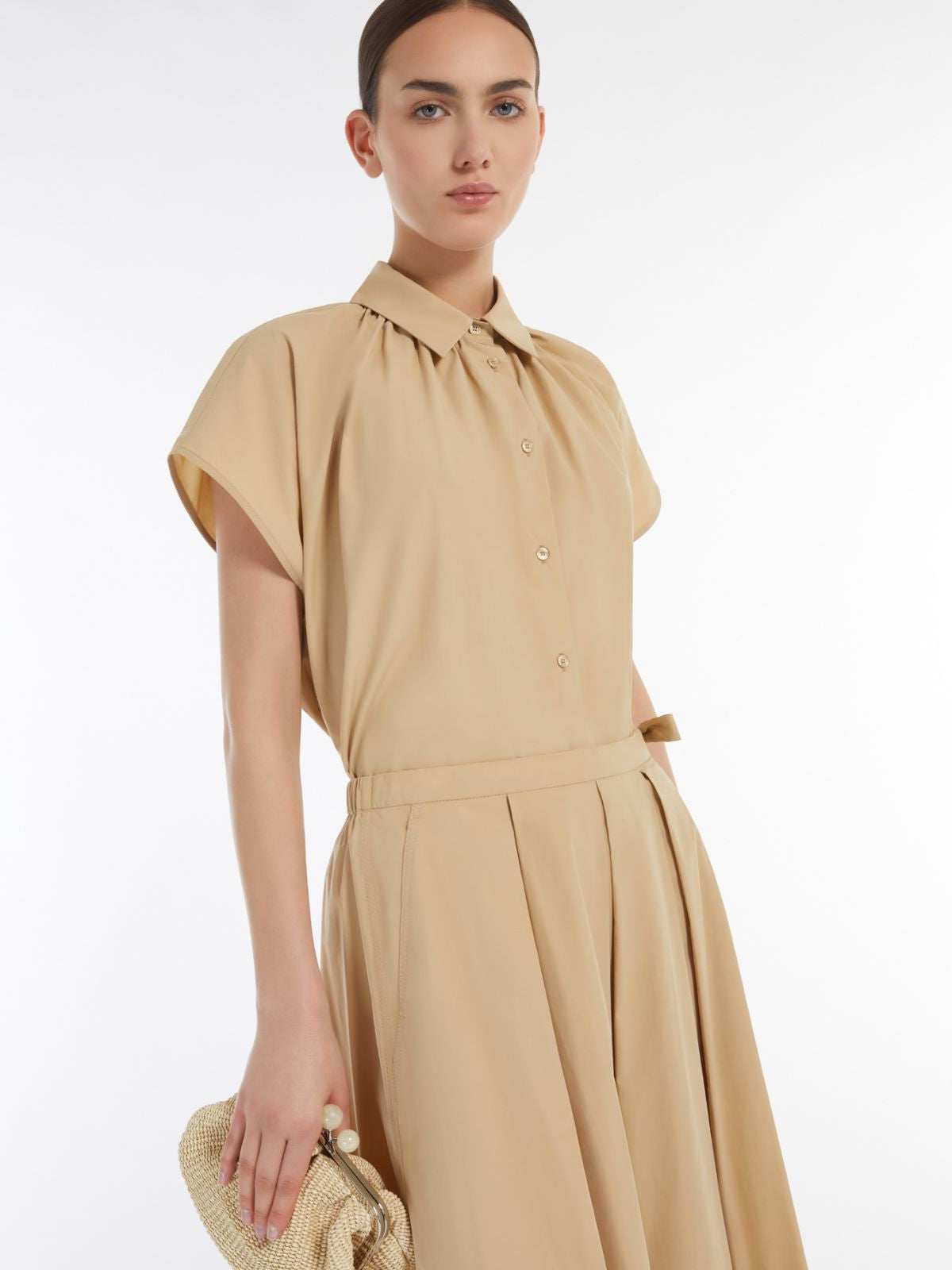 Weekend Max Mara, Vallo Loose-fitting Cotton Shirt, Sand