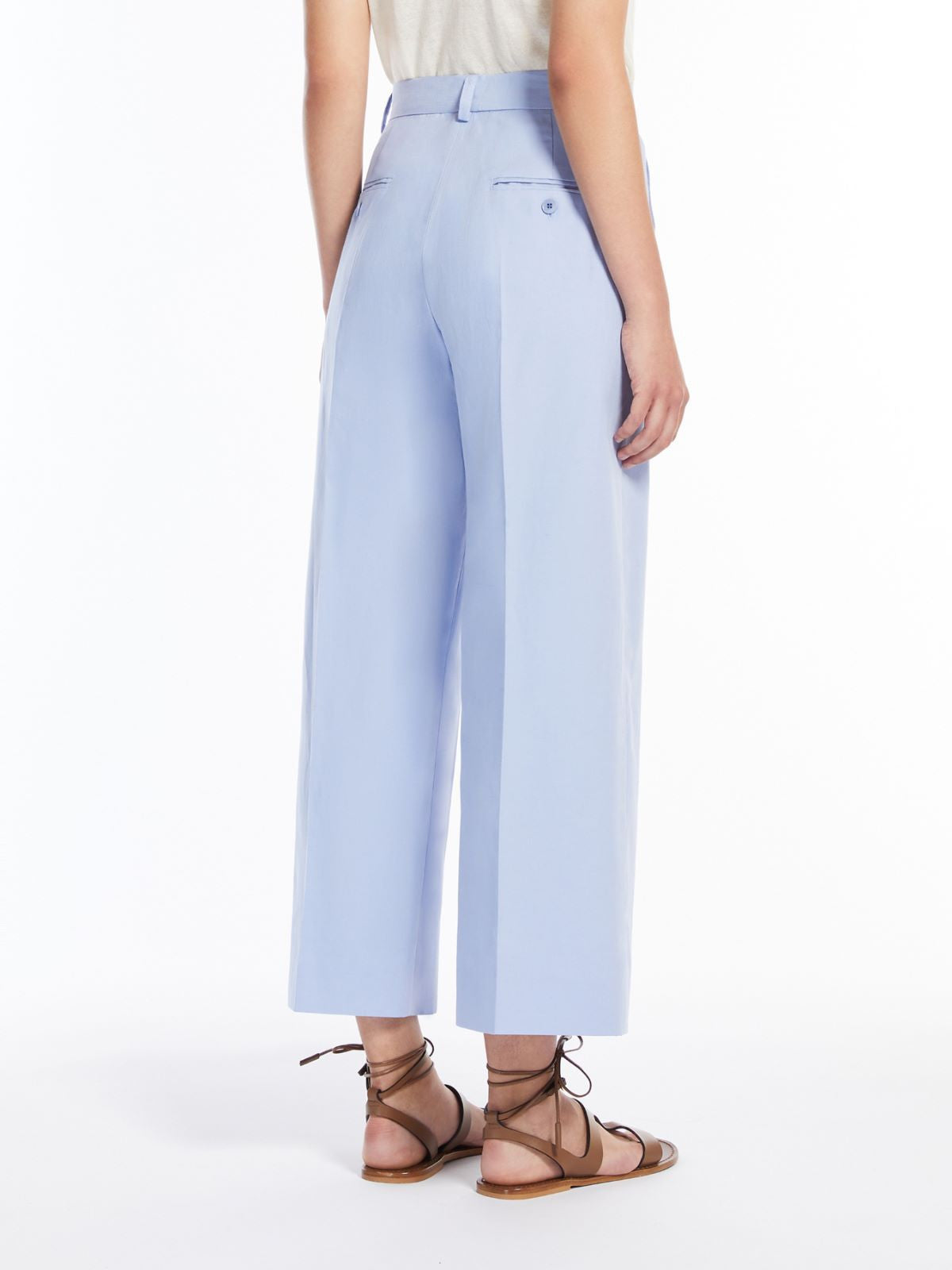 Weekend Max Mara, Zircone Cotton Linen Trousers, Light Blue