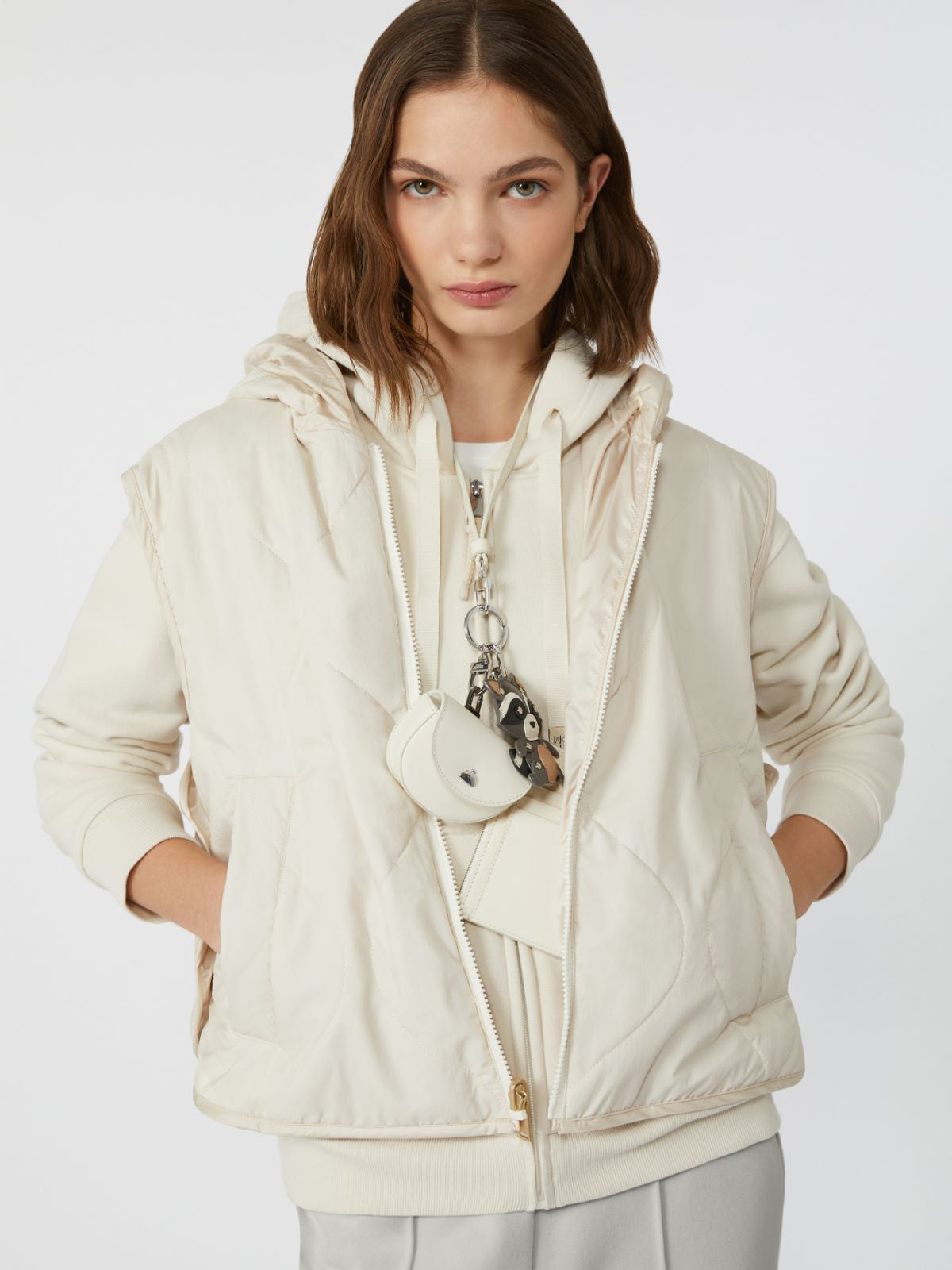 Max Mara Weekend, Reversible water-repellent canvas gilet Ivory