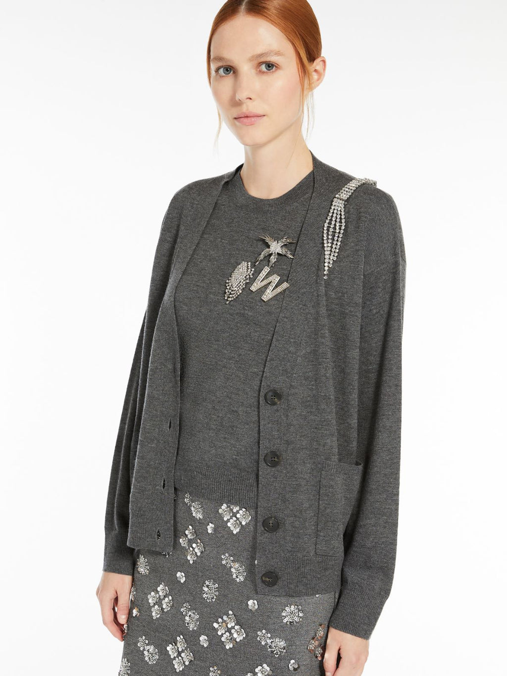 Weekend Max Mara, Addi Rhinestone Brooch Silver